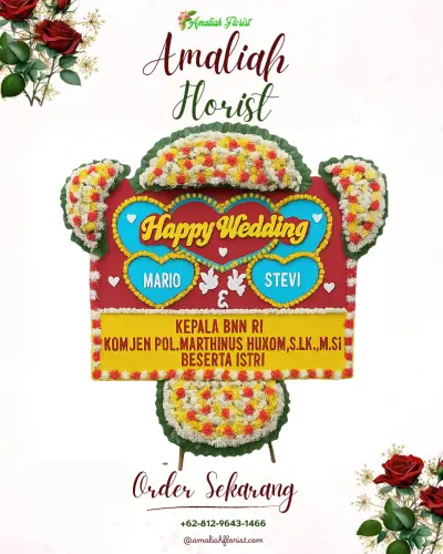 Karangan Papan Bunga Pernikahan di Nglondong